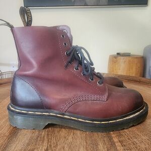 Dr. Martens Burgundy Leather Boots Pascal Cherry Red 9